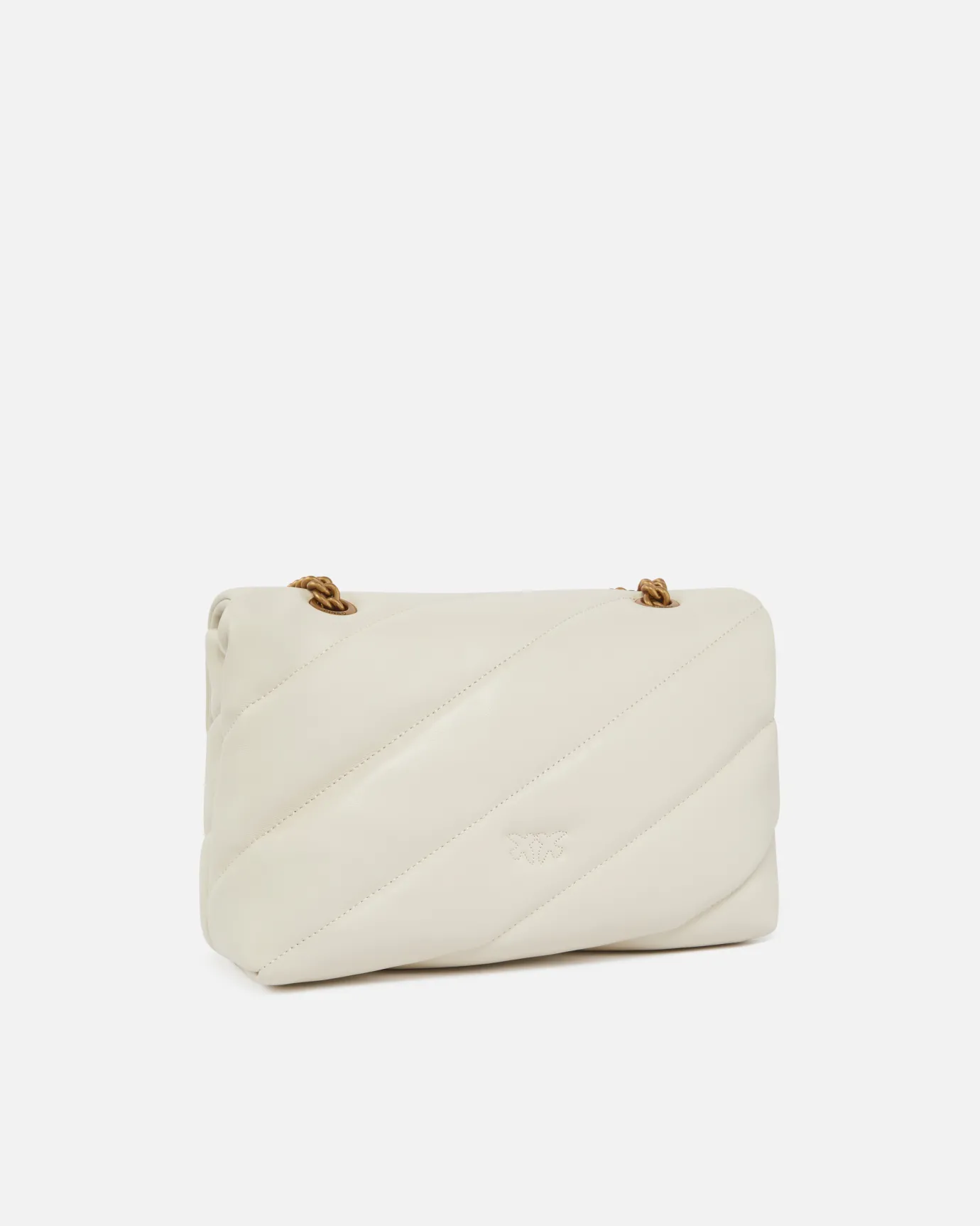 Sacs Portés Épaule|PINKO Classic Love Bag Puff Maxi Quilt Blanc+Blanc-Or Antique