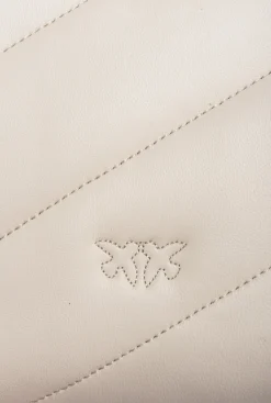 Sacs Portés Épaule|PINKO Classic Love Bag Puff Maxi Quilt Blanc+Blanc-Or Antique