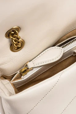 Sacs Portés Épaule|PINKO Classic Love Bag Puff Maxi Quilt Blanc+Blanc-Or Antique