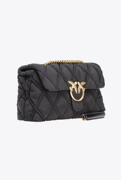 Sacs Portés Épaule|PINKO Classic Love Bag Puff Rhombus Noir-Vieil Or