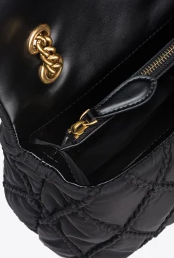 Sacs Portés Épaule|PINKO Classic Love Bag Puff Rhombus Noir-Vieil Or