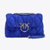 Sacs Portés Épaule|PINKO Classic Love Bag Puff Rhombus Bleu Clematite-Vieil Argent