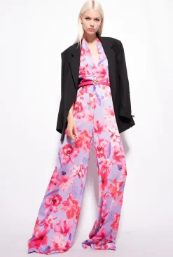 Robes|PINKO Combinaison A Imprime Floral Lilas/Rose Clair/Fuchsia