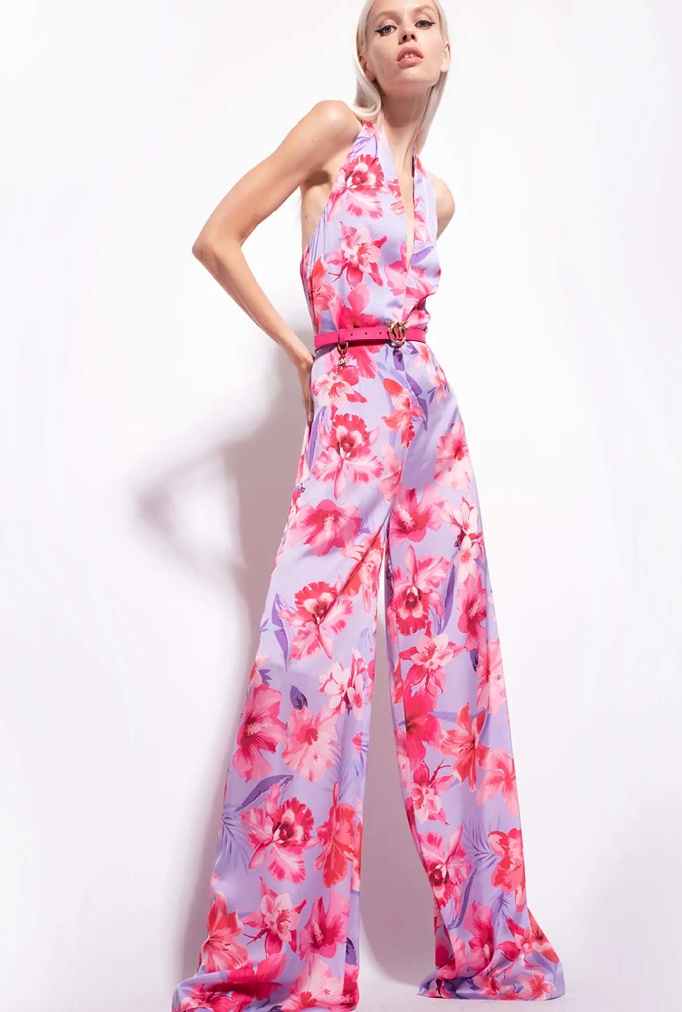 Robes|PINKO Combinaison A Imprime Floral Lilas/Rose Clair/Fuchsia