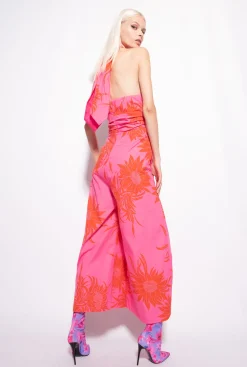 Robes|PINKO Combinaison A Imprime Grande Fleur Rose/Rouge