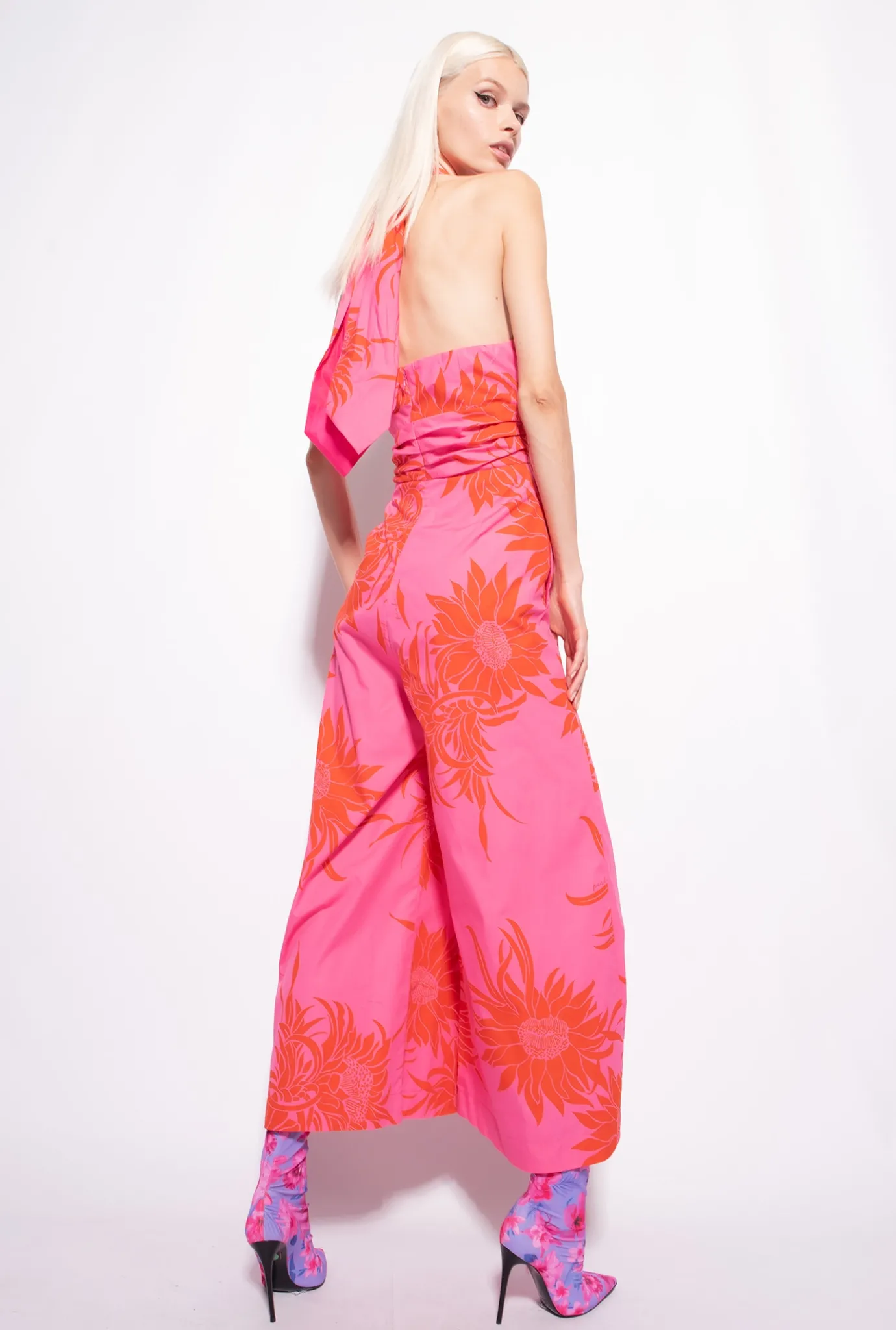 Robes|PINKO Combinaison A Imprime Grande Fleur Rose/Rouge