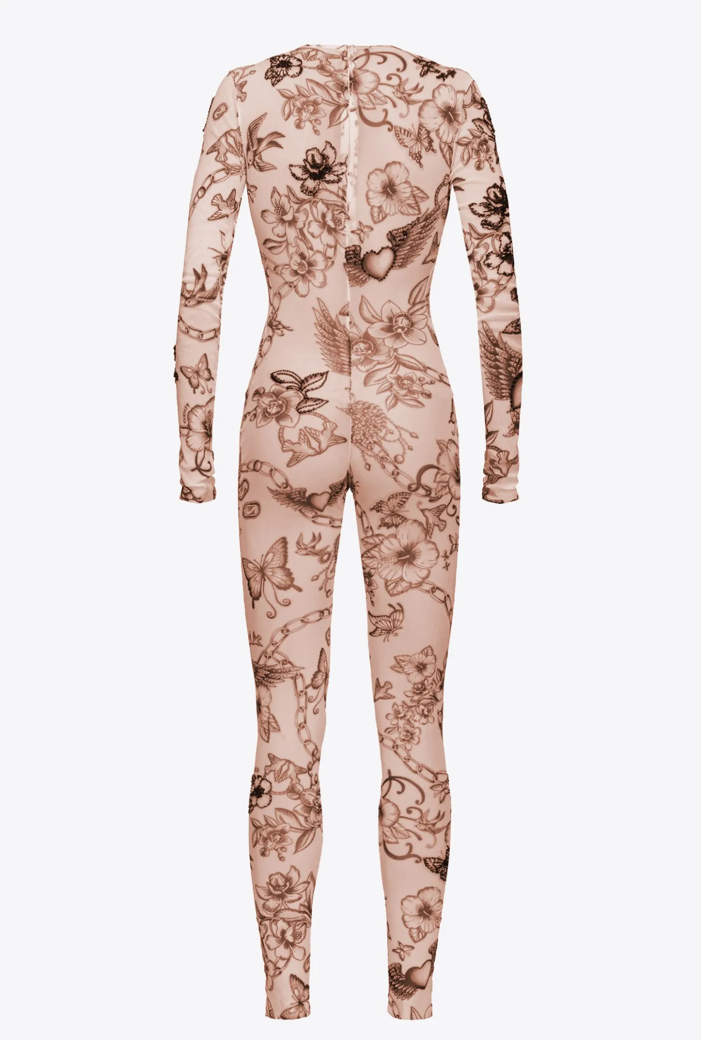 Robes|PINKO Combinaison A Imprime Tatouage Avec Broderies Chair/Noir