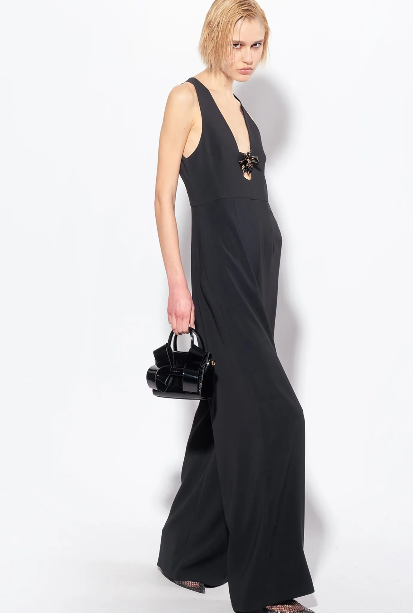 Robes|PINKO Combinaison Avec Broche Florale Noir Limousine