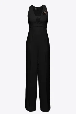Robes|PINKO Combinaison Avec Broche Florale Noir Limousine