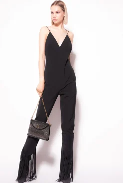 Robes|PINKO Combinaison Dos Nu Noir Limousine