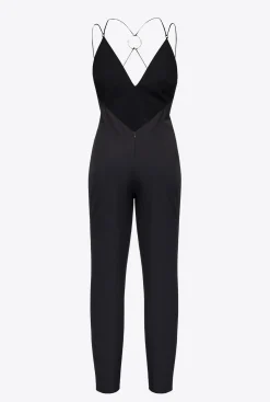 Robes|PINKO Combinaison Dos Nu Noir Limousine