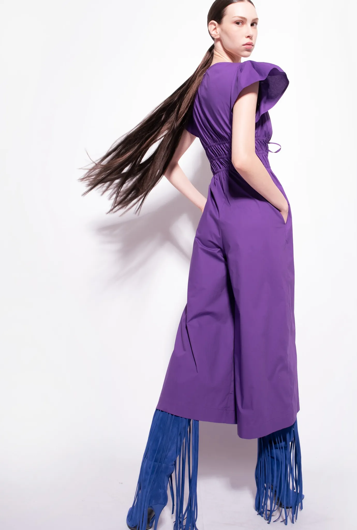 Robes|PINKO Combinaison En Popeline De Coton Violet Pride