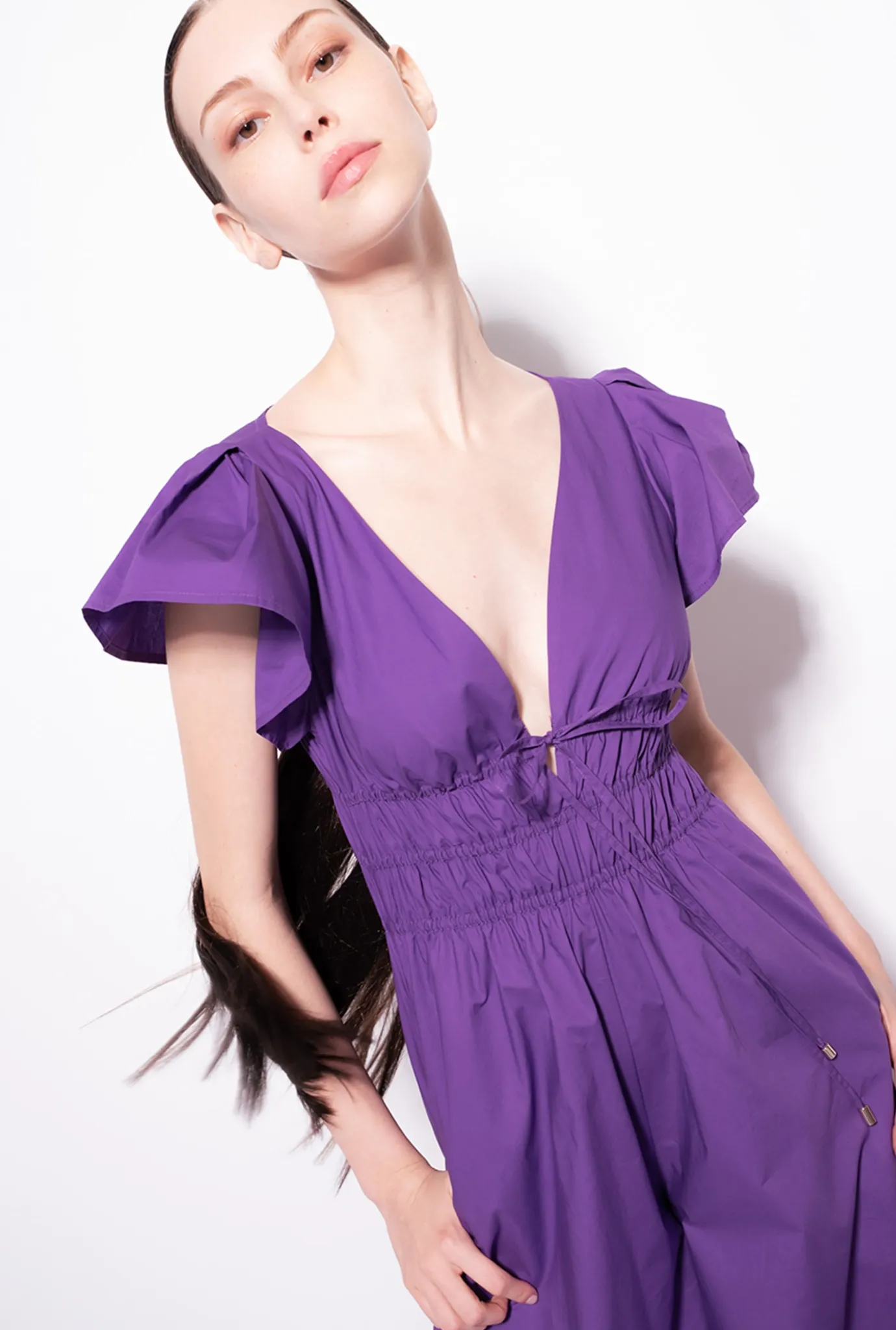 Robes|PINKO Combinaison En Popeline De Coton Violet Pride