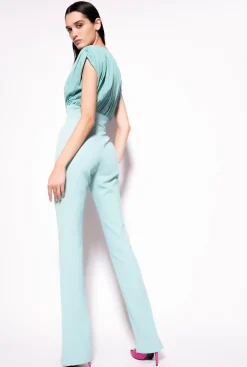 Robes|PINKO Combinaison Fendue Bleu Nil
