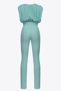 Robes|PINKO Combinaison Fendue Bleu Nil