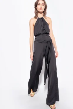 Robes|PINKO Combinaison Legere Ceinturee Noir Limousine