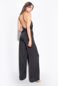 Robes|PINKO Combinaison Legere Ceinturee Noir Limousine