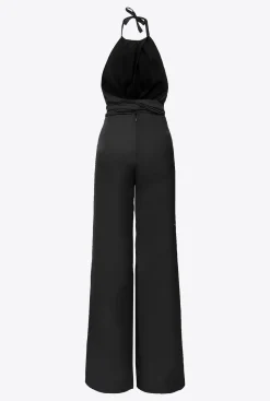 Robes|PINKO Combinaison Legere Ceinturee Noir Limousine