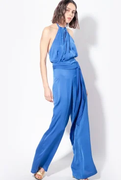 Robes|PINKO Combinaison Legere Ceinturee Bleu Surf Sur Le Web