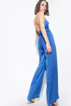 Robes|PINKO Combinaison Legere Ceinturee Bleu Surf Sur Le Web