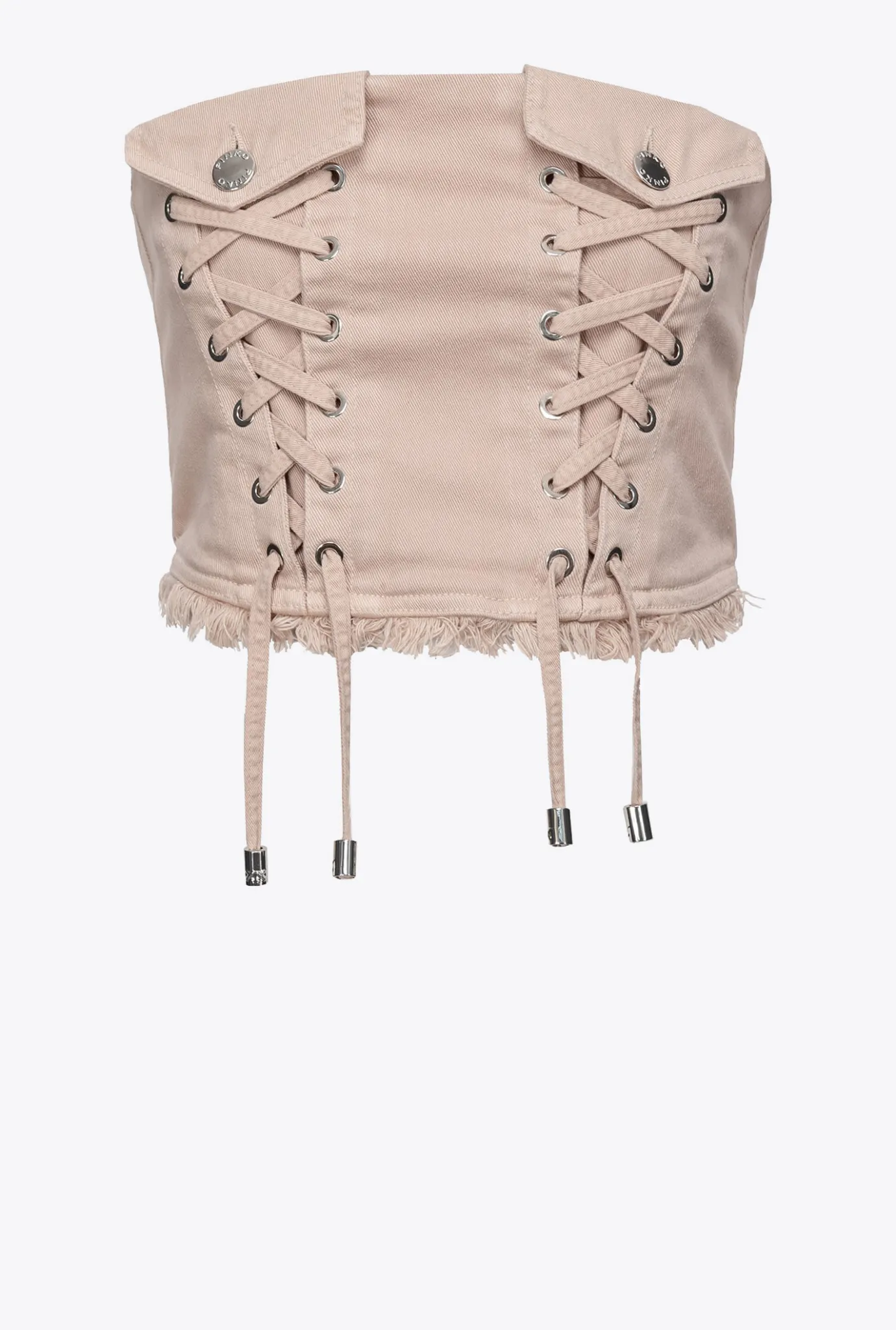 Tailleurs Et Ensembles|PINKO Crop Top Bustier Beige Rugby
