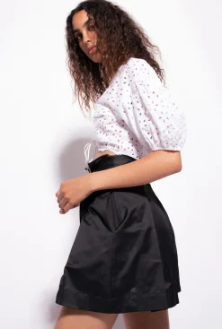 Topwear|PINKO Crop Top En Broderie Anglaise De Coton Blanc Brill.