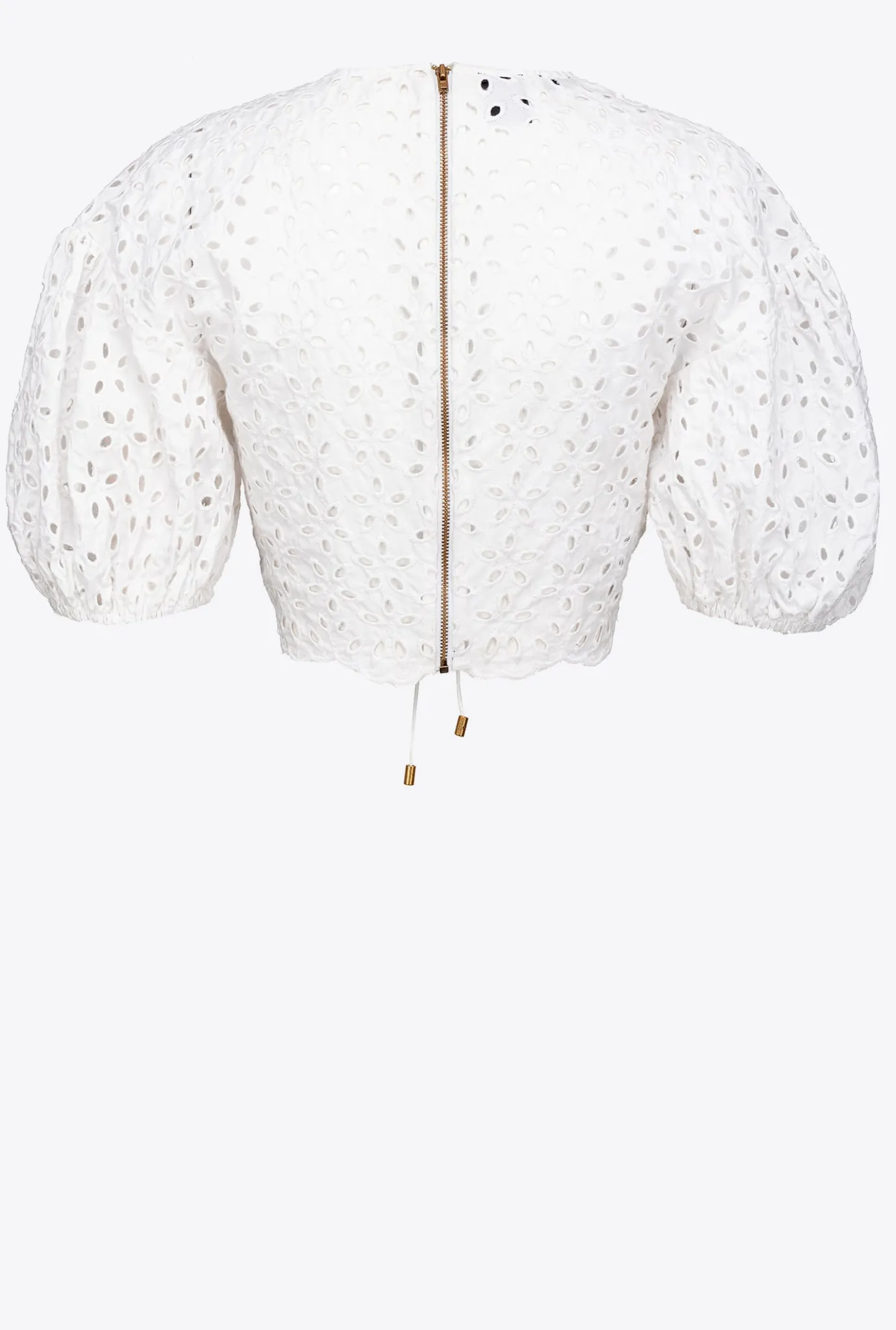 Topwear|PINKO Crop Top En Broderie Anglaise De Coton Blanc Brill.