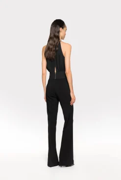 Topwear|PINKO Crop Top En Crepe Fluide Noir Limousine