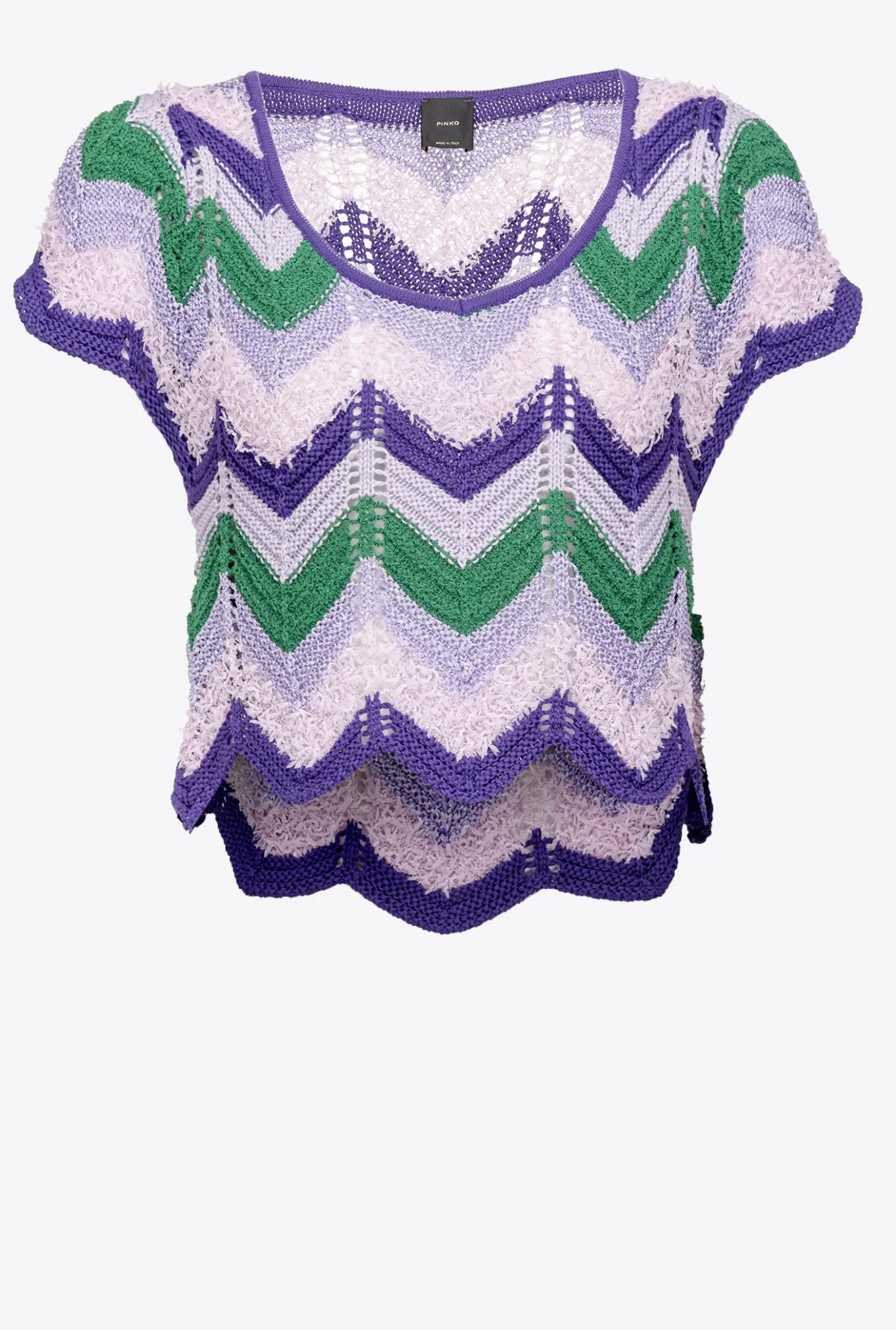 Tailleurs Et Ensembles|PINKO Crop Top En Crochet Multi. Vert/Lilas