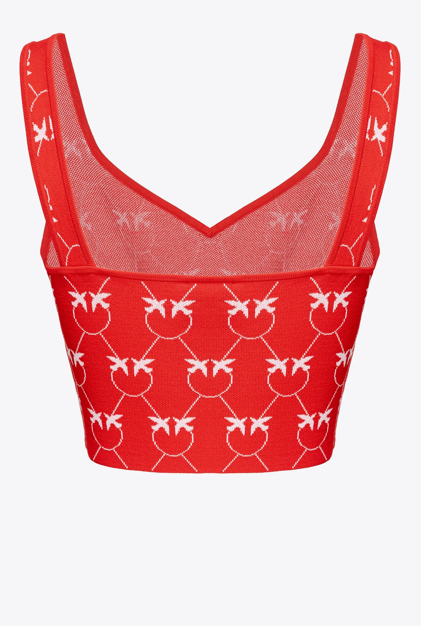 Tailleurs Et Ensembles|PINKO Crop Top En Jacquard Monogram Rouge/Rose