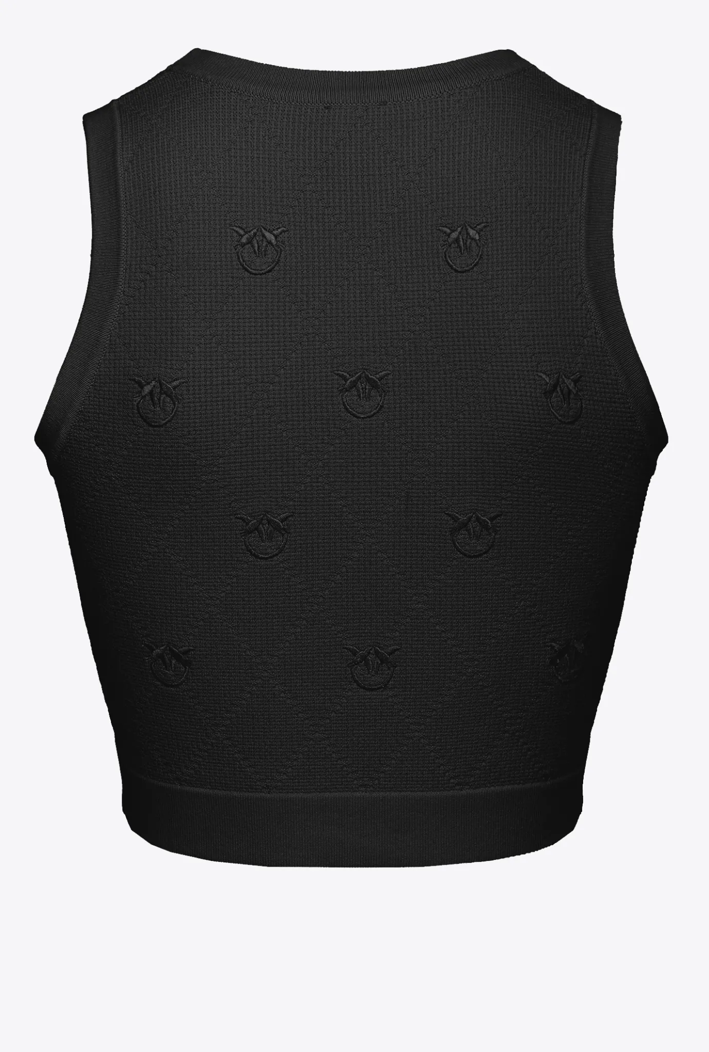 Tailleurs Et Ensembles|PINKO Crop Top En Jacquard Monogram Noir Limousine