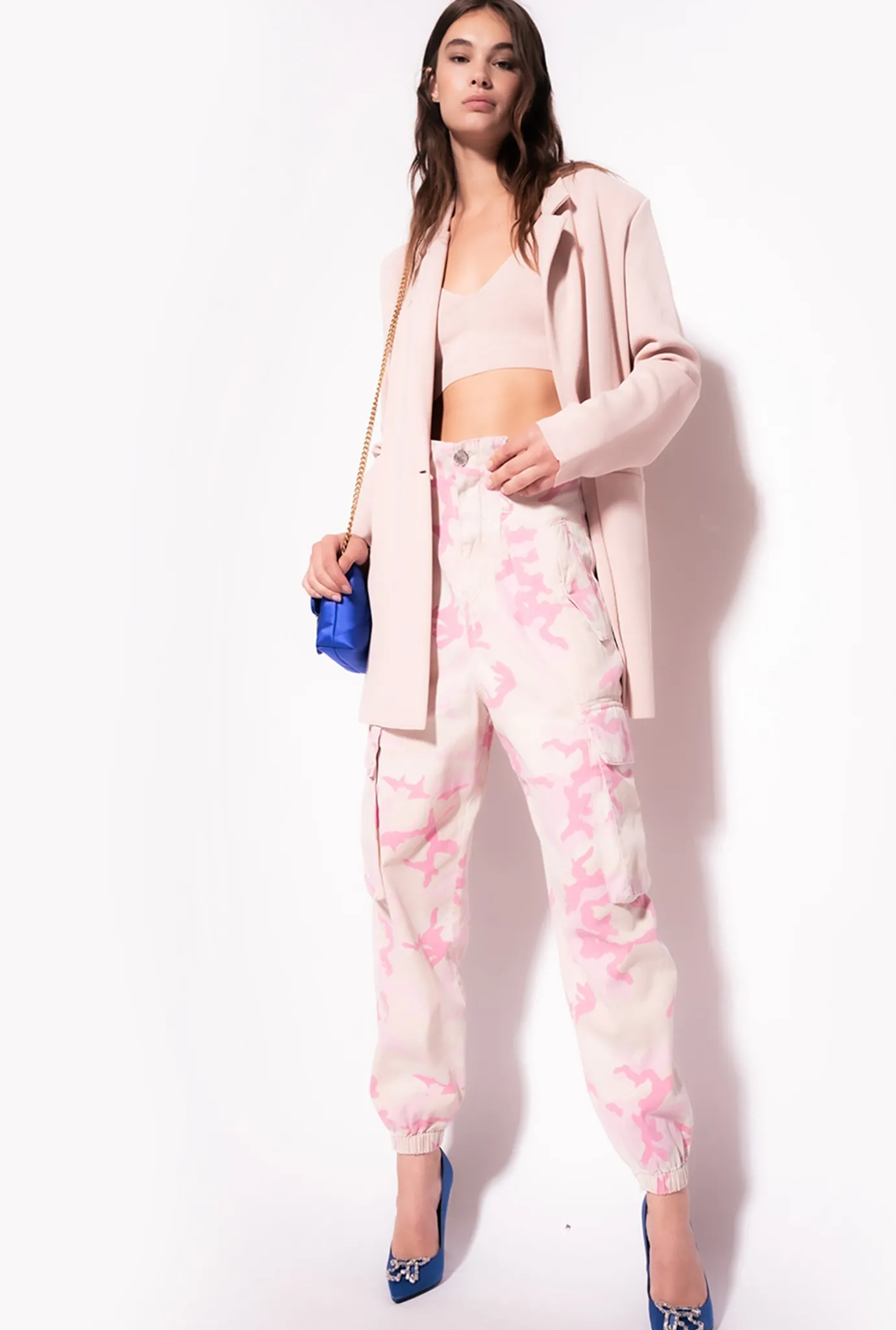 Topwear|PINKO Crop Top En Maille Rose-Fumee De Rose