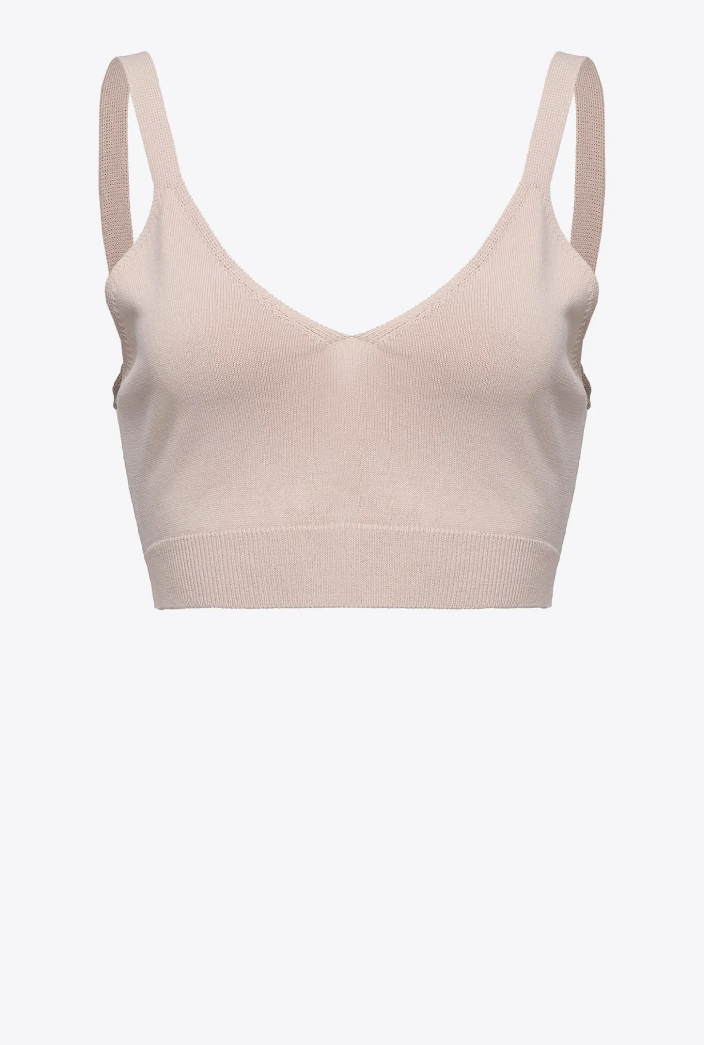 Topwear|PINKO Crop Top En Maille Rose-Fumee De Rose