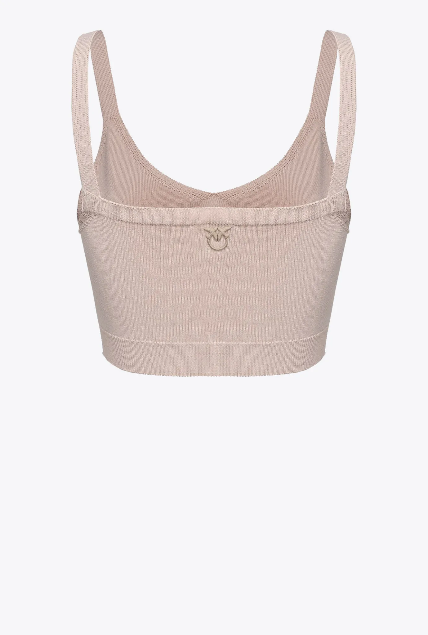Topwear|PINKO Crop Top En Maille Rose-Fumee De Rose