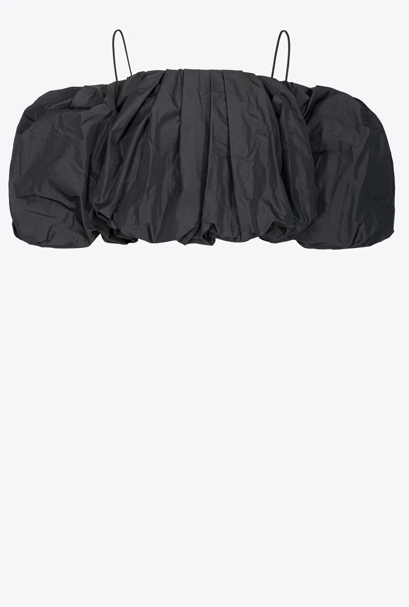 Topwear|PINKO Crop Top En Taffetas Noir Limousine
