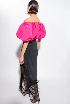 Topwear|PINKO Crop Top En Taffetas Violet Fuchsia