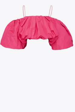 Topwear|PINKO Crop Top En Taffetas Violet Fuchsia