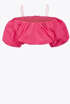Topwear|PINKO Crop Top En Taffetas Violet Fuchsia