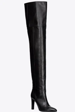 Chaussures|PINKO Cuissardes En Cuir Noir Limousine