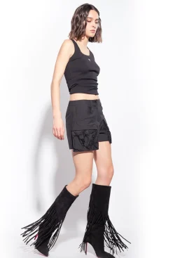 Topwear|PINKO Debardeur Avec Broderie Love Birds Noir Limousine