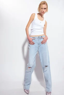 Topwear|PINKO Debardeur Avec Broderie Love Birds Blanc Brill.