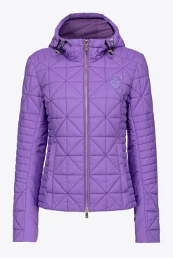 Vêtements D'extérieur|PINKO Doudoune Legere Avec Ecusson A Logo Lilas Lavande