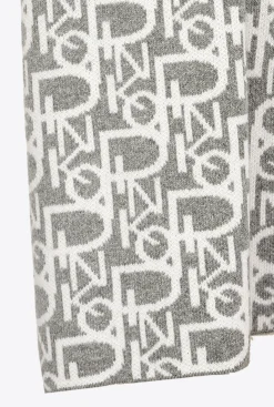 Autres Accessoires|PINKO Echarpe Monogramme Gris/Blanc