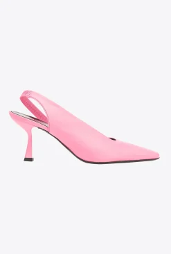 Chaussures|PINKO Escarpins Slingback En Cuir Nappa Rose Marin
