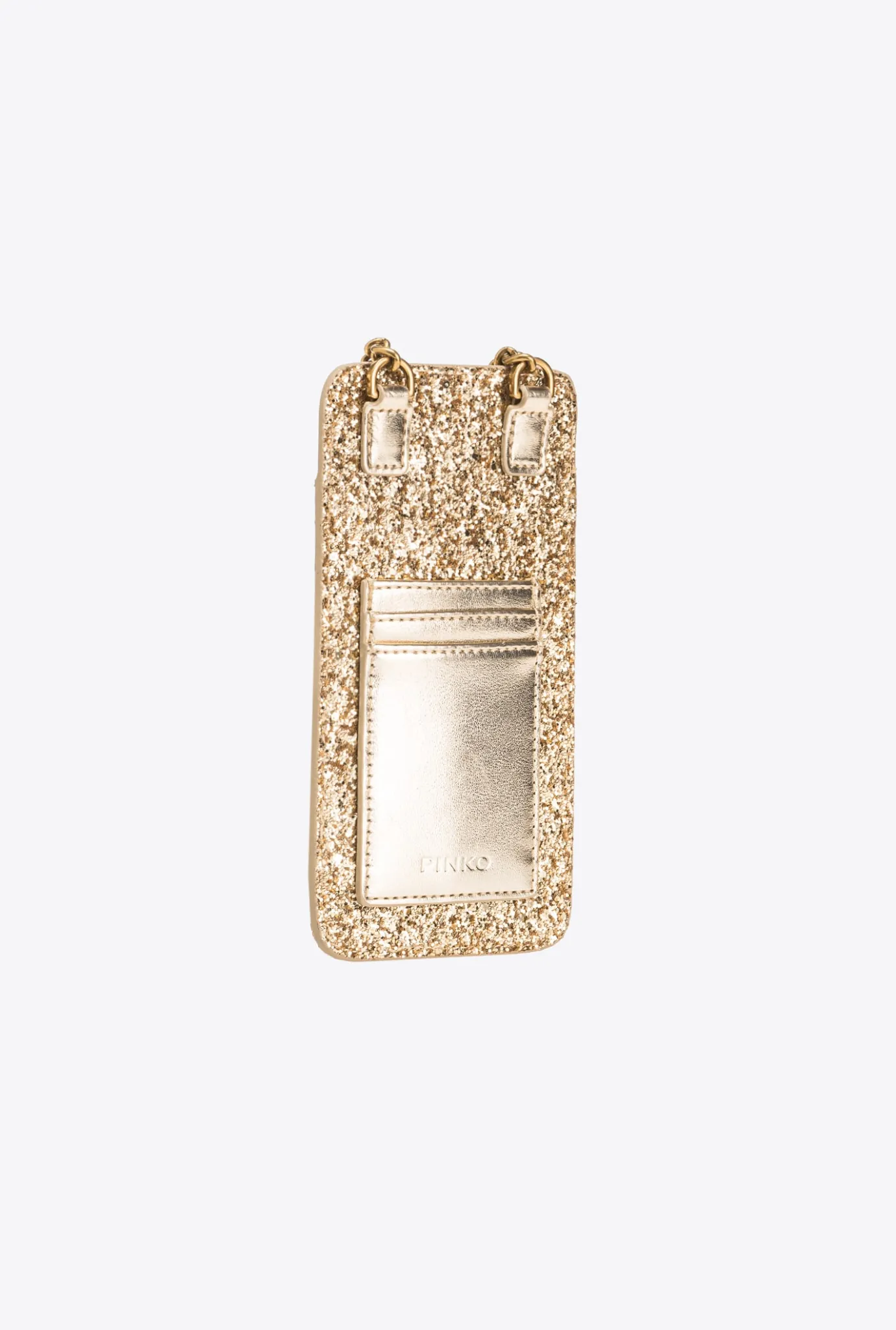 Maroquinerie|PINKO Etui Pour Smartphone A Paillettes Or-Or Antique