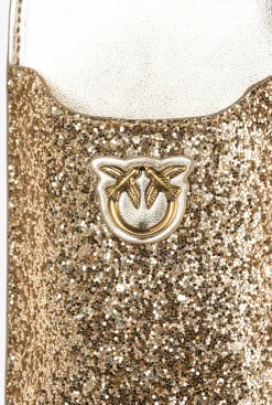 Maroquinerie|PINKO Etui Pour Smartphone A Paillettes Or-Or Antique