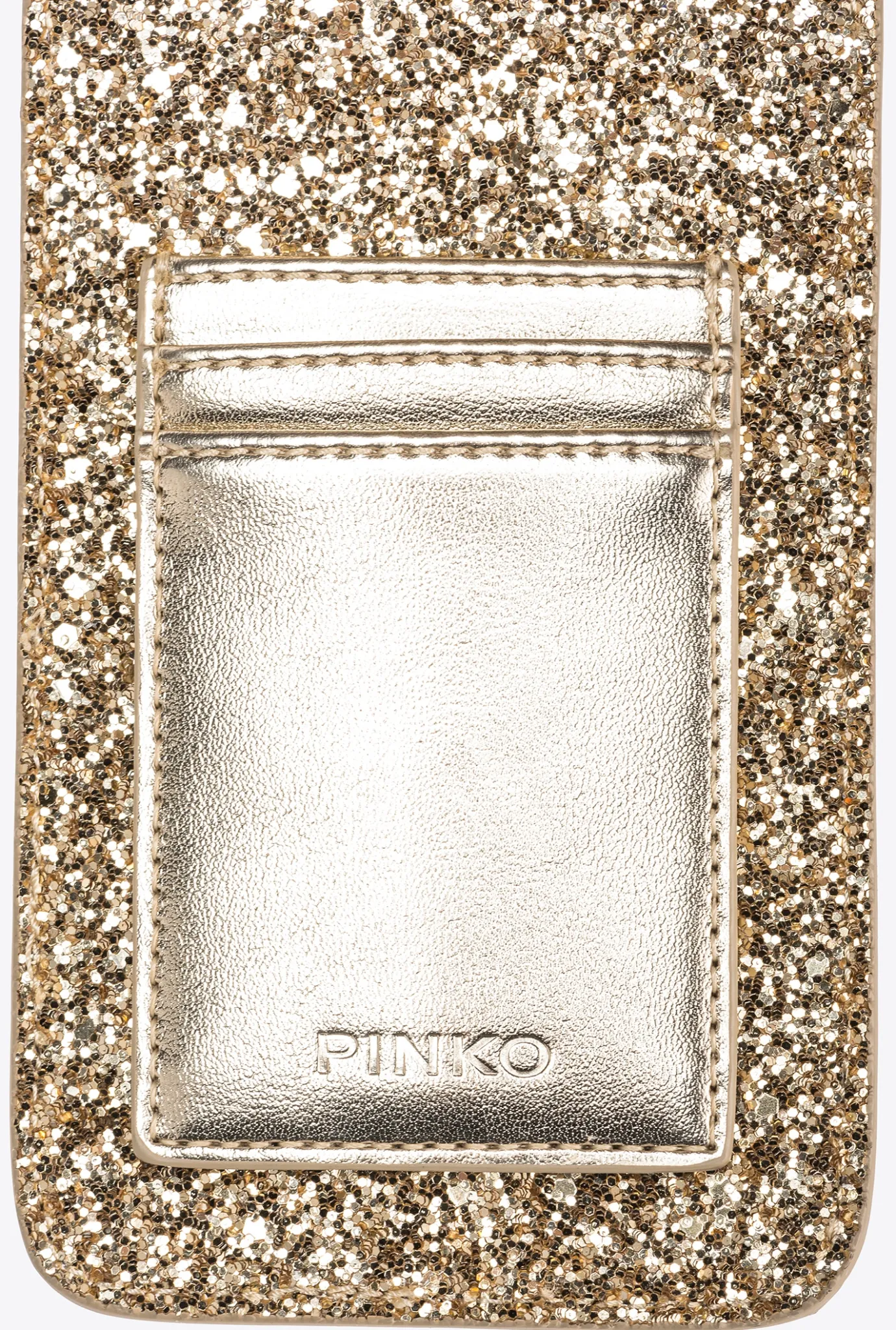 Maroquinerie|PINKO Etui Pour Smartphone A Paillettes Or-Or Antique