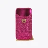 Maroquinerie|PINKO Etui Pour Smartphone A Paillettes Rose Pinko-Or Antique