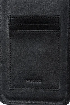 Maroquinerie|PINKO Etui Pour Smartphone En Cuir Noir-Vieil Or