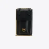Maroquinerie|PINKO Etui Pour Smartphone En Cuir Noir-Vieil Or